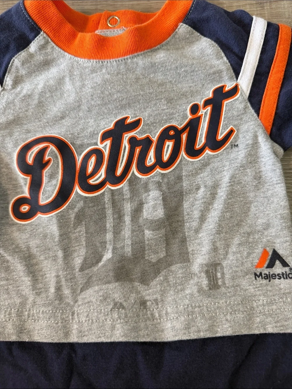 Detroit baby one piece 🧡💙